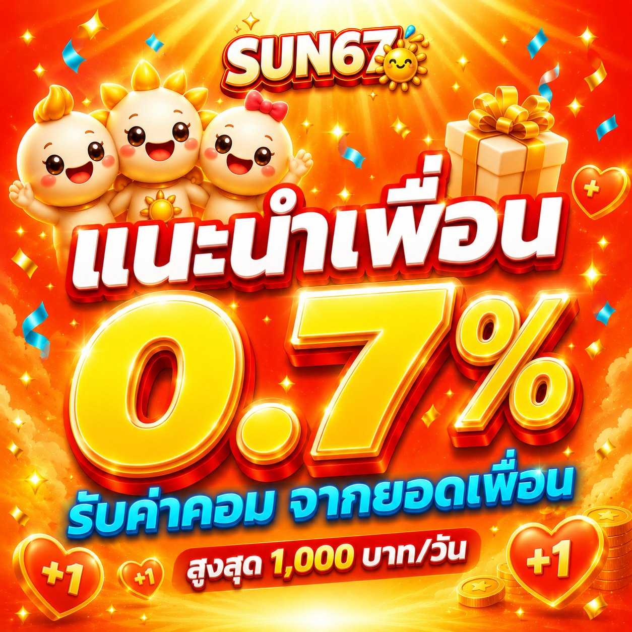 แนะนำเพื่อน รับค่าคอม 0.7%